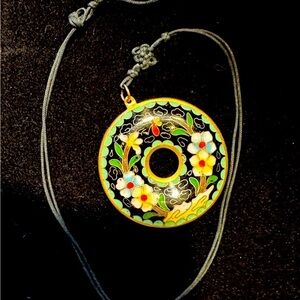 Vintage Cloisonné Pendant Necklace
